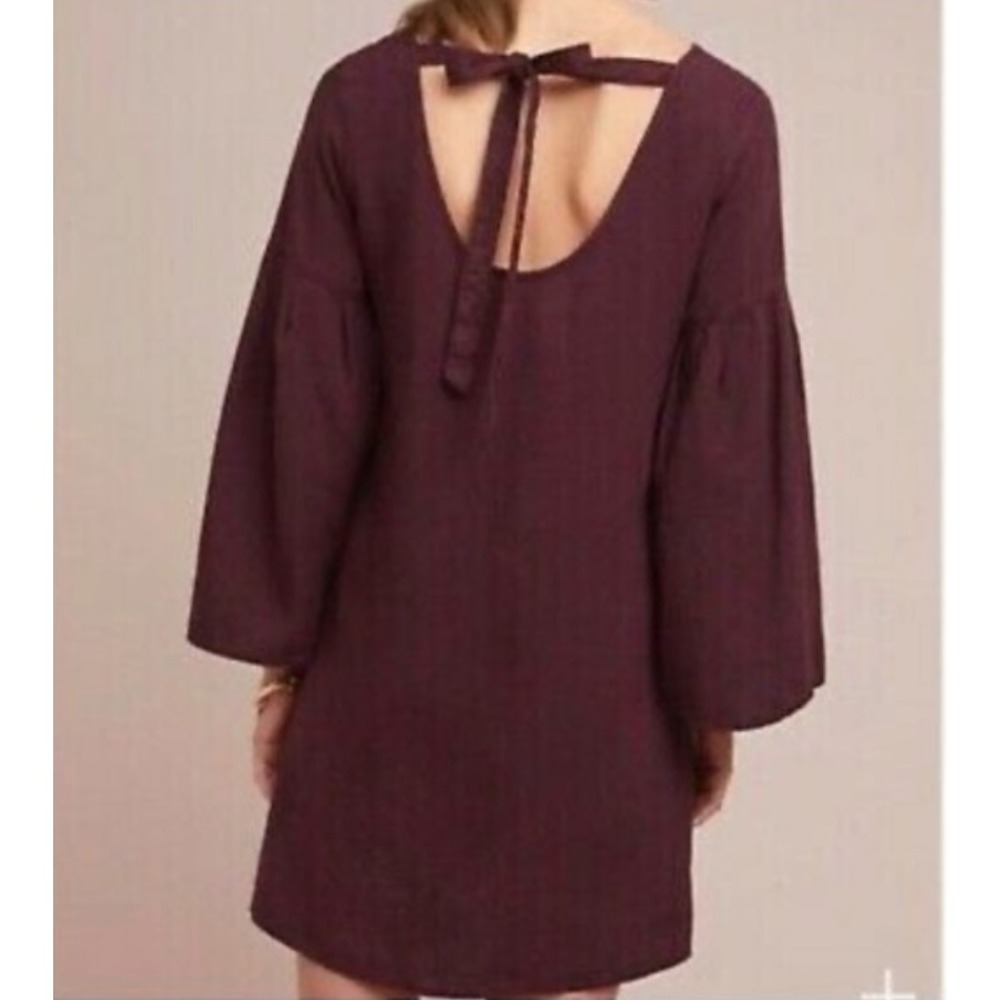 Cloth & Stone Anthropologie Purple Bell Sleeve Tunic Dress NWT Size S Made in US - Picture 11 of 12
